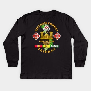 Vietnam Combat Engineer - 18th Engineer Bde w SVC Kids Long Sleeve T-Shirt